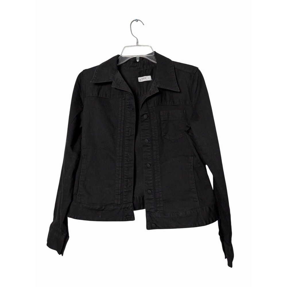 Gap 1969 Black Denim Trucker Jacket Indie Sleaze Dark Minimalism Grunge Y2K M